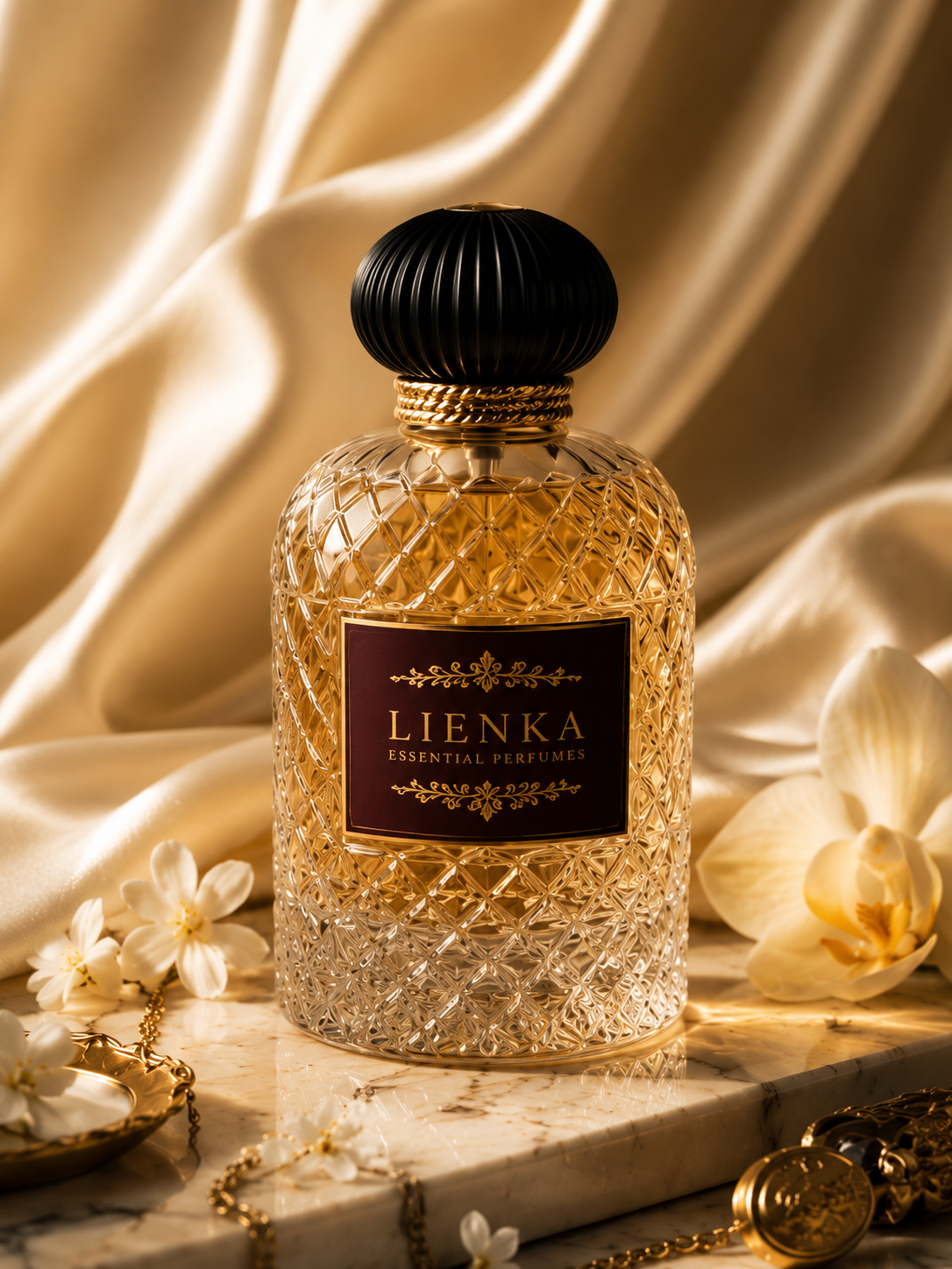 Lienka Essential Perfumes bottle on marble